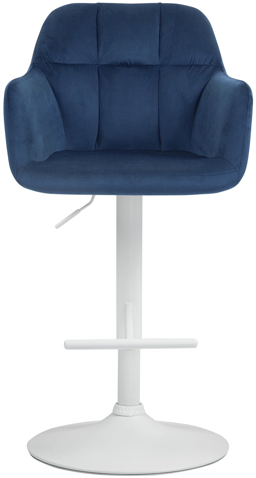 Barkruk Fluweel - Gestoffeerde Stoel - Hoogteverstelbaar Comfort, 360° Draaibaar Kleur blauw