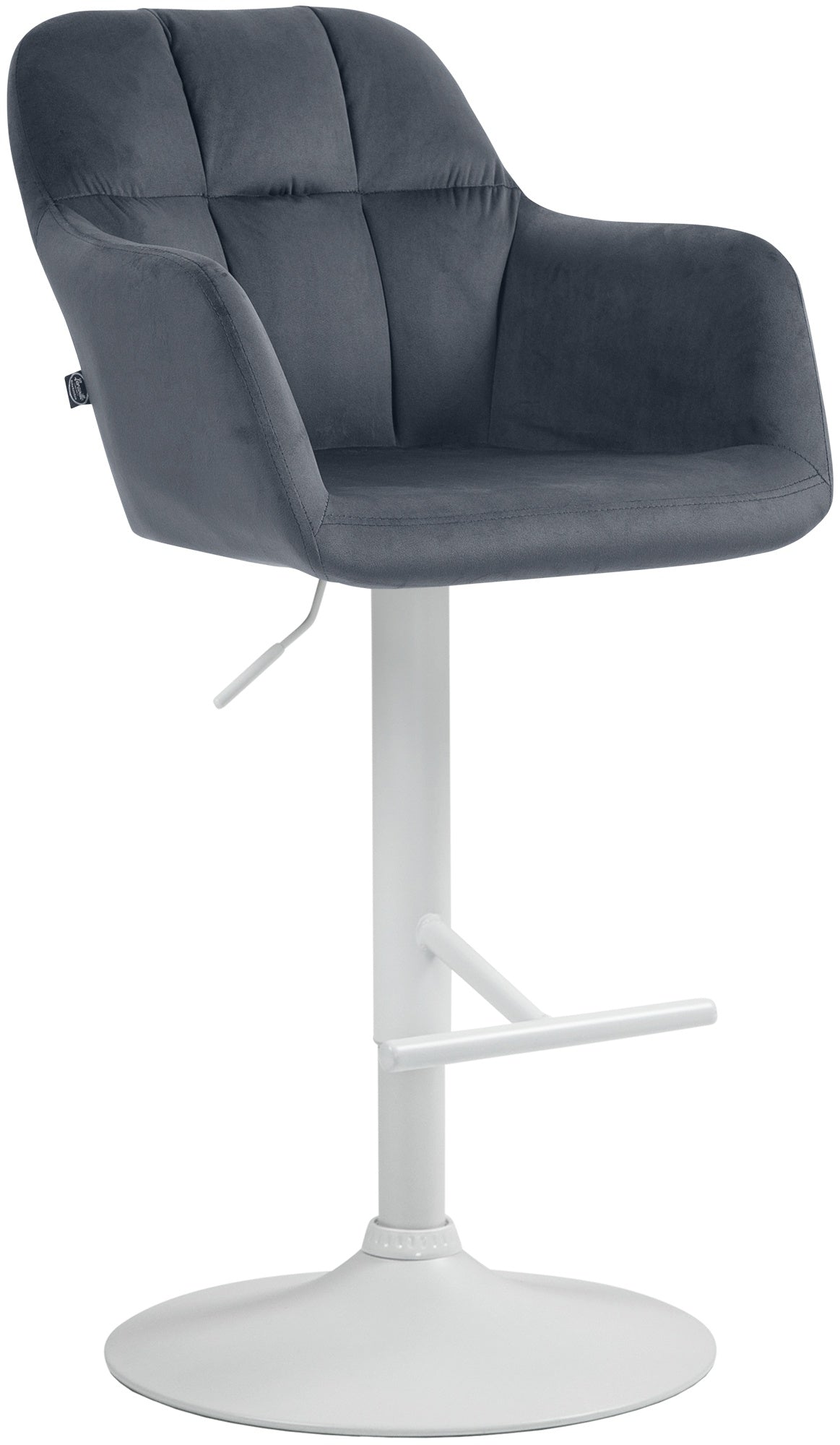 Barkruk Fluwelen Stof - Stoel - Ultiem Zitcomfort en Verstelbare Hoogte 97-118 cm Kleur donkergrijs