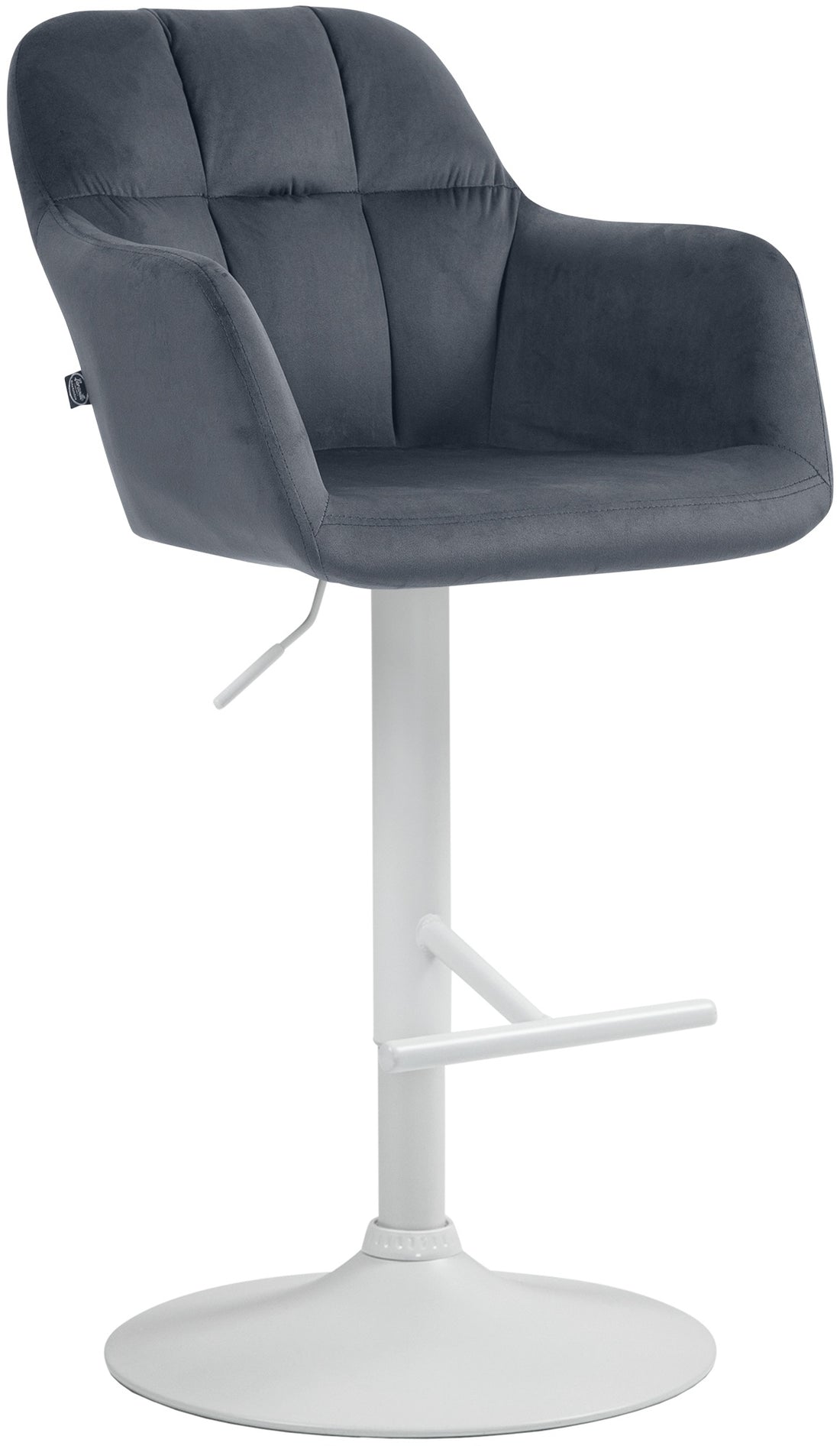 Barkruk Fluwelen Stof - Stoel - Ultiem Zitcomfort en Verstelbare Hoogte 97-118 cm Kleur donkergrijs