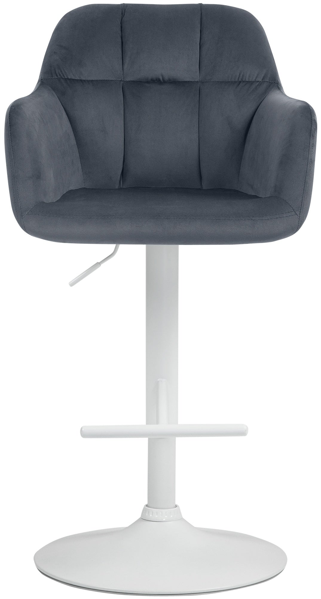 Barkruk Fluwelen Stof - Stoel - Ultiem Zitcomfort en Verstelbare Hoogte 97-118 cm Kleur donkergrijs