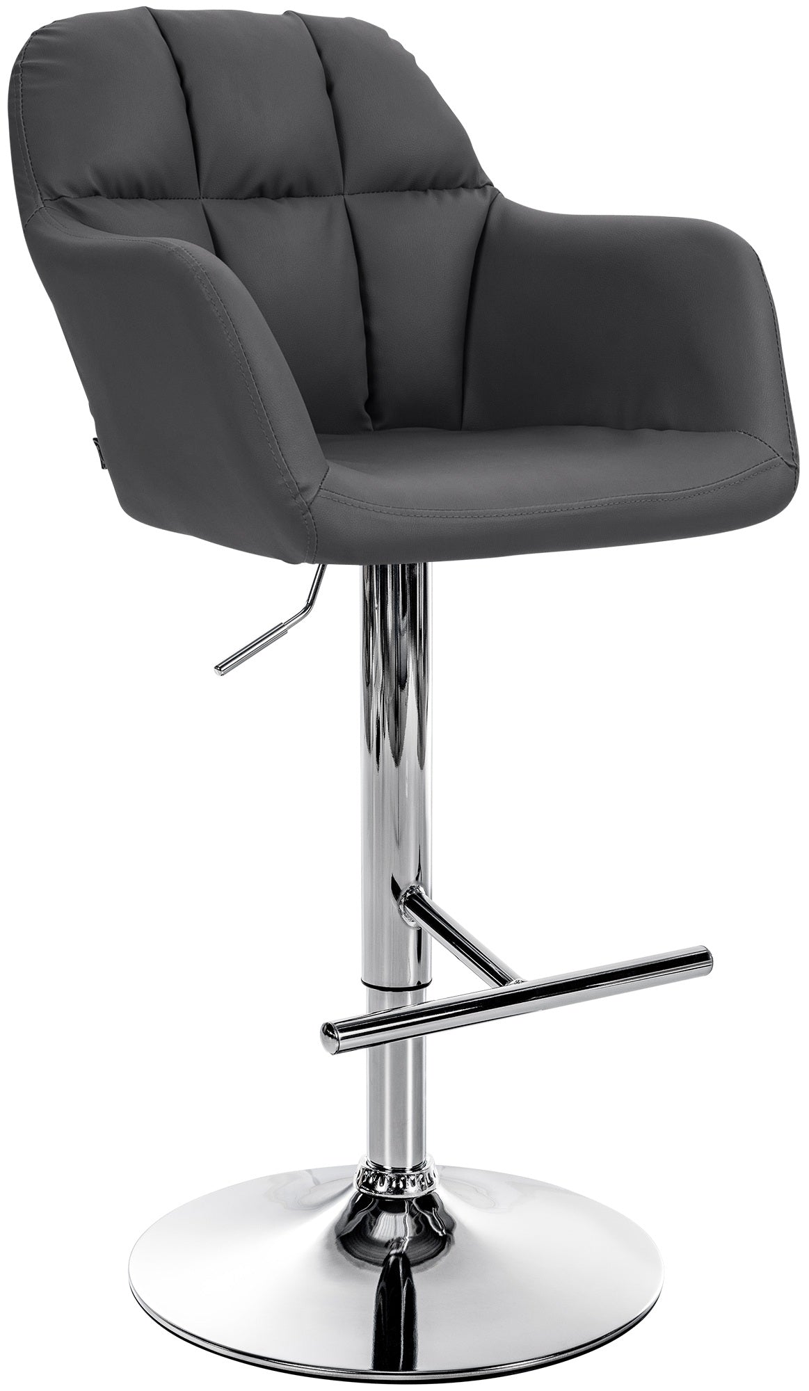 Verstelbare Kunstleren Barkruk - Barstoel - Maximale Comfort, 360° Draaibaarheid Kleur zwart Materiaal onderstel Metaal in chroomlook