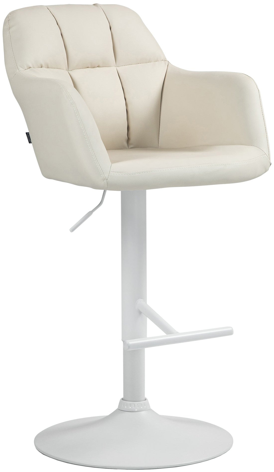 Barkruk Kunstleer Crème - Hocker - Verstelbare Hoogte - Comfort en Stijlvol Design Kleur crème