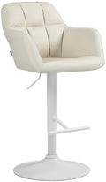 Barkruk Kunstleer Crème - Hocker - Verstelbare Hoogte - Comfort en Stijlvol Design Kleur crème