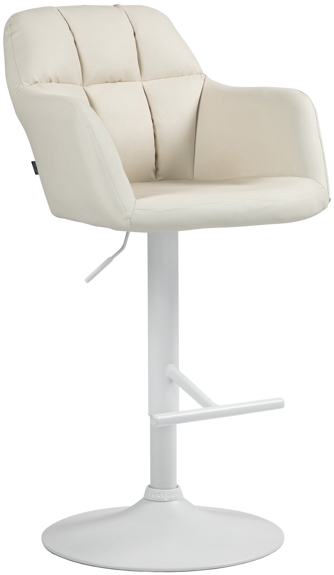 Barkruk Kunstleer Crème - Hocker - Verstelbare Hoogte - Comfort en Stijlvol Design Kleur crème