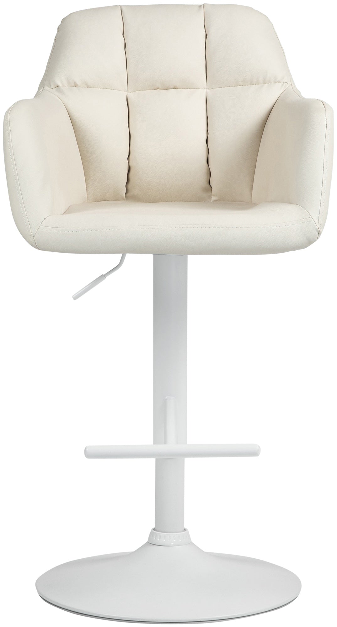 Barkruk Kunstleer Crème - Hocker - Verstelbare Hoogte - Comfort en Stijlvol Design Kleur crème