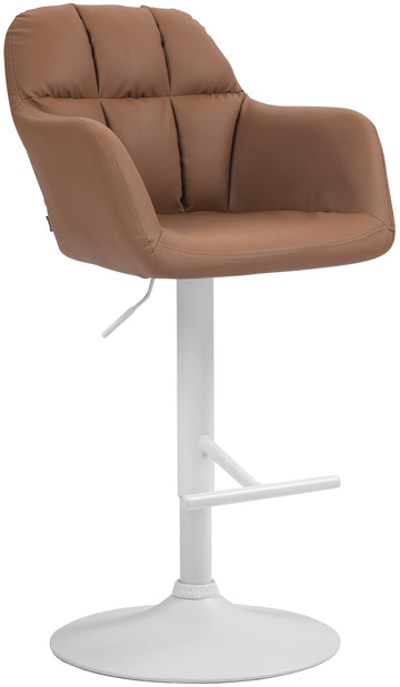 Barkruk van Kunstleer - In Hoogte Verstelbaar - 360° Draaibaar Comfort Kleur lichtbruin