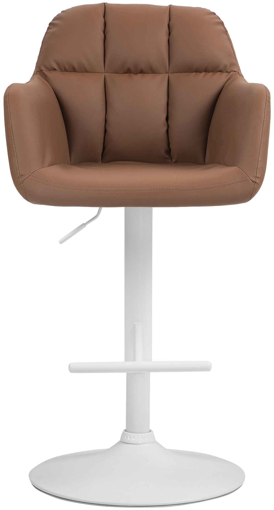 Barkruk van Kunstleer - In Hoogte Verstelbaar - 360° Draaibaar Comfort Kleur lichtbruin