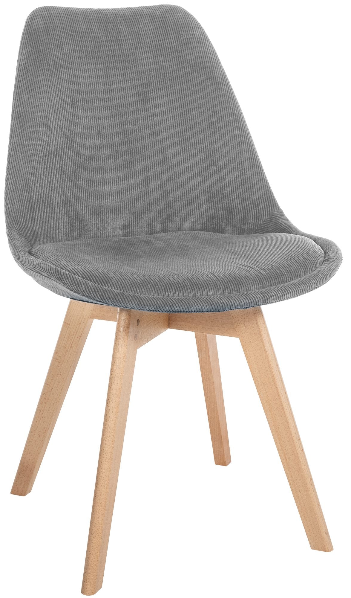 Comfortabele Eetkamerstoel - Keukenstoel - Onderhoudsvriendelijke Bekleding Kleur grijs Materiaal Koord