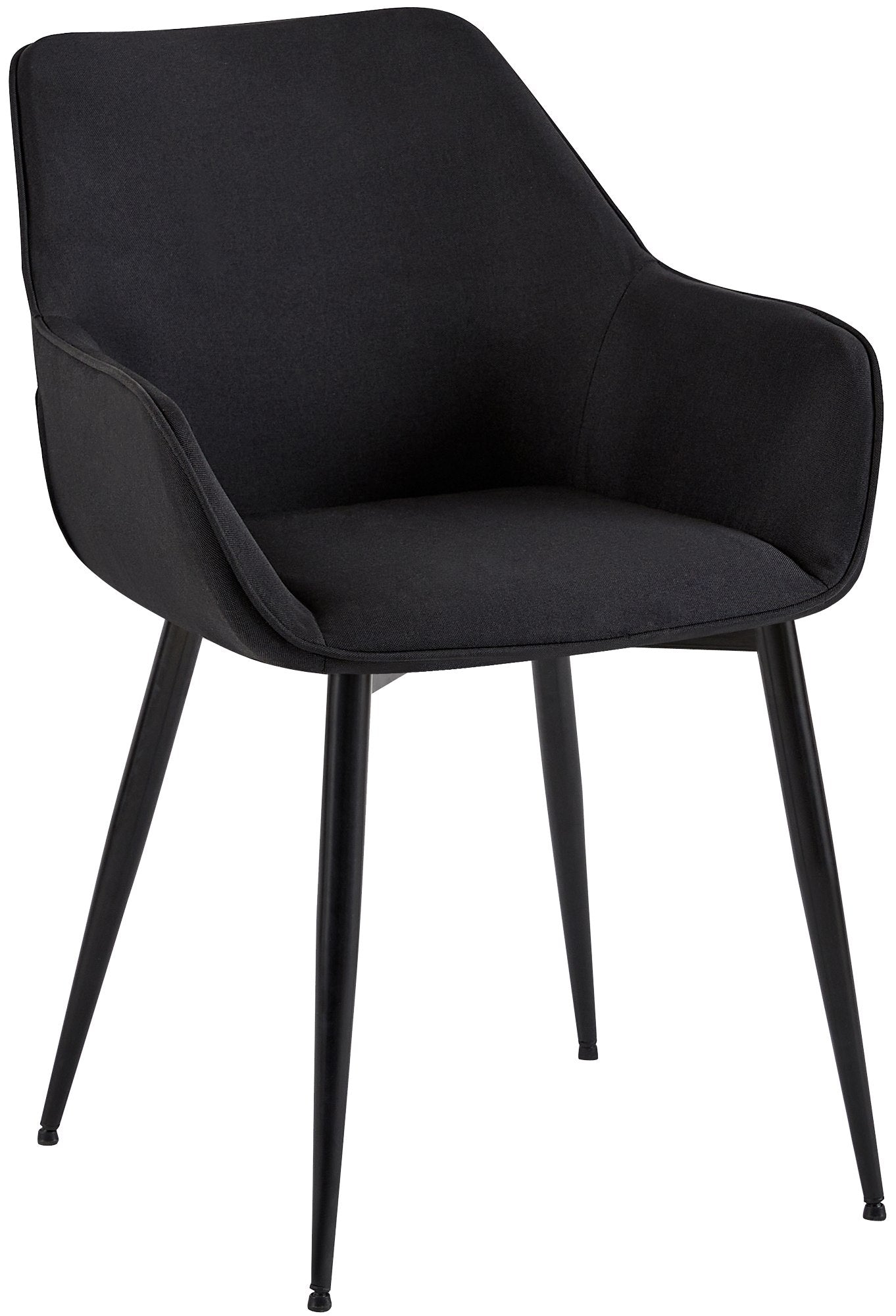 Eetkamerstoel - Comfortabele Luxe - Robuust Metaal Frame Kleur zwart Materiaal Stof