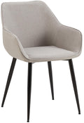 Eetkamerstoel - Comfortabele Luxe - Robuust Metaal Frame Kleur lichtgrijs Materiaal Stof
