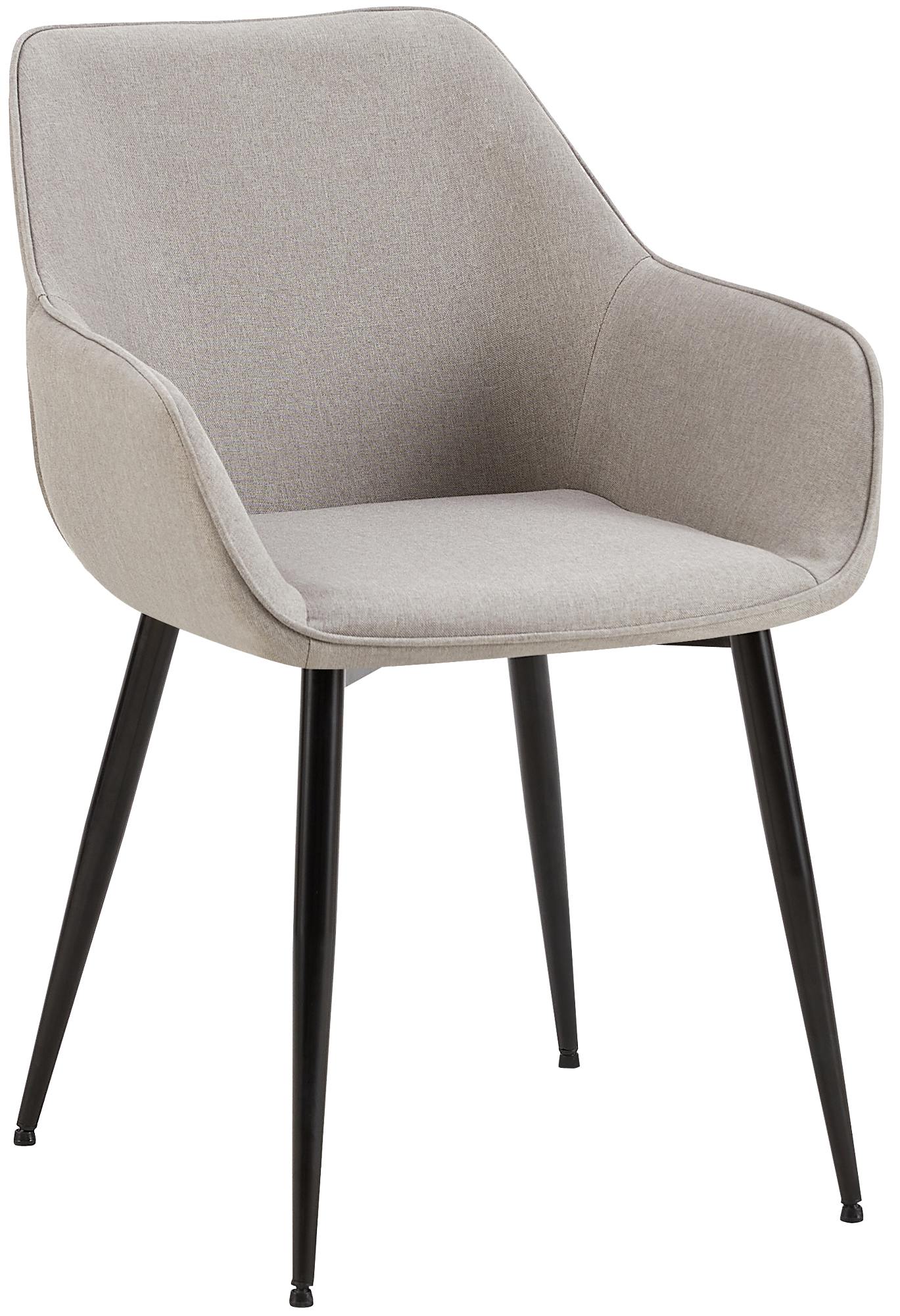 Eetkamerstoel - Comfortabele Luxe - Robuust Metaal Frame Kleur lichtgrijs Materiaal Stof