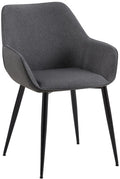Eetkamerstoel - Comfortabele Luxe - Robuust Metaal Frame Kleur donkergrijs Materiaal Stof