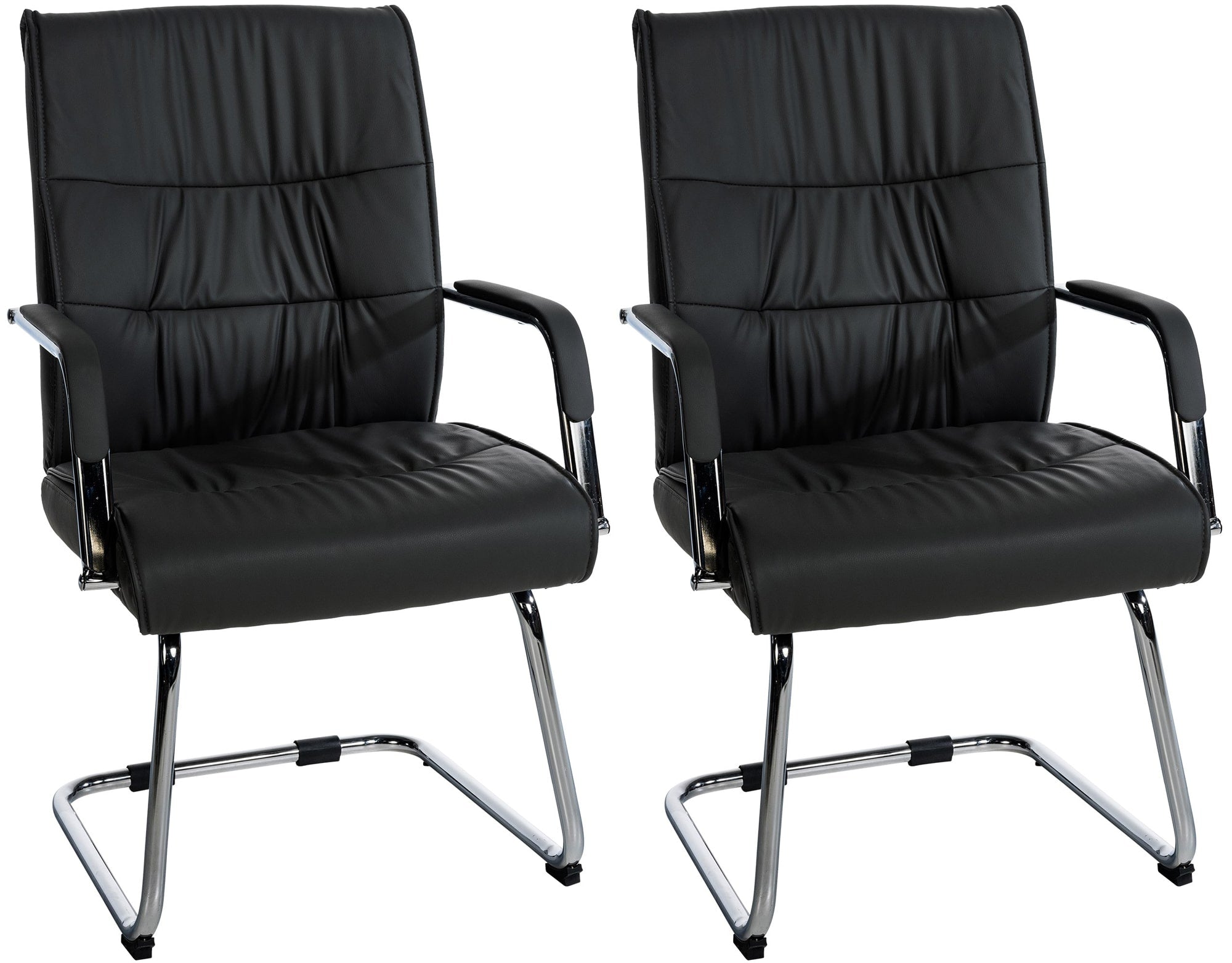 2-delige Set Bezoekersstoelen - Gaststoelen - Ergonomisch Comfort Kleur zwart
