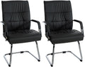 2-delige Set Bezoekersstoelen - Gaststoelen - Ergonomisch Comfort Kleur zwart