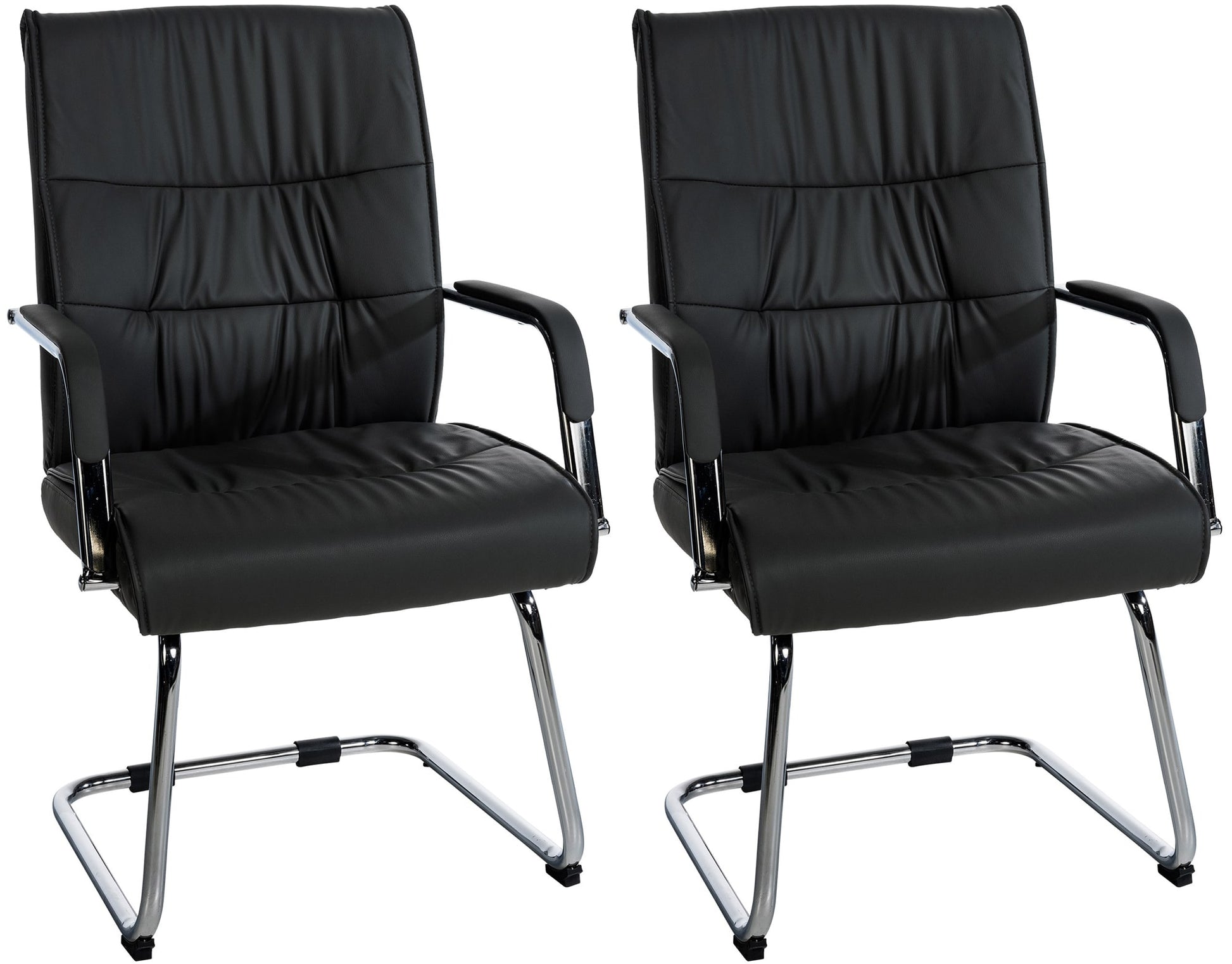 2-delige Set Bezoekersstoelen - Gaststoelen - Ergonomisch Comfort Kleur zwart
