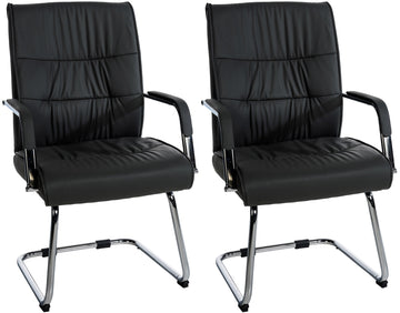 2-delige Set Bezoekersstoelen - Gaststoelen - Ergonomisch Comfort Kleur zwart