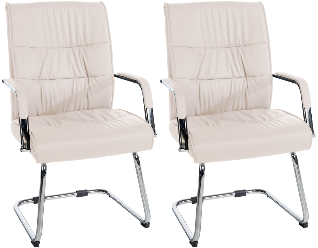 2-delige Set Bezoekersstoelen - Gaststoelen - Ergonomisch Comfort Kleur zwart