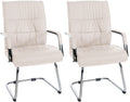 2-delige Set Bezoekersstoelen - Gaststoelen - Ergonomisch Comfort Kleur crème