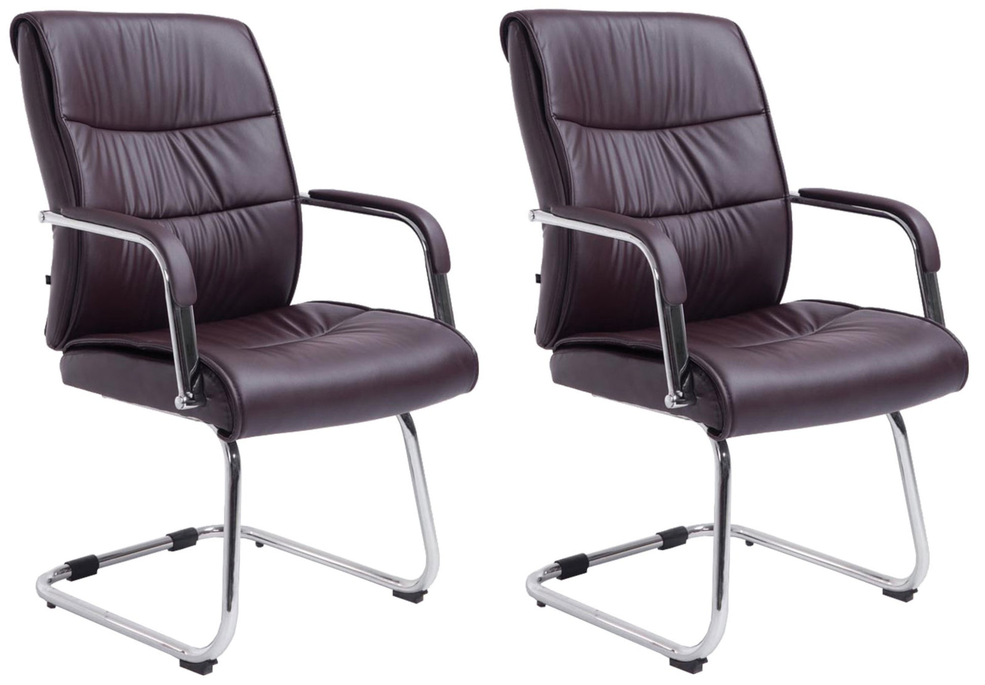 2-delige Set Bezoekersstoelen - Gaststoelen - Ergonomisch Comfort Kleur bruin