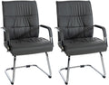 2-delige Set Bezoekersstoelen - Gaststoelen - Ergonomisch Comfort Kleur grijs