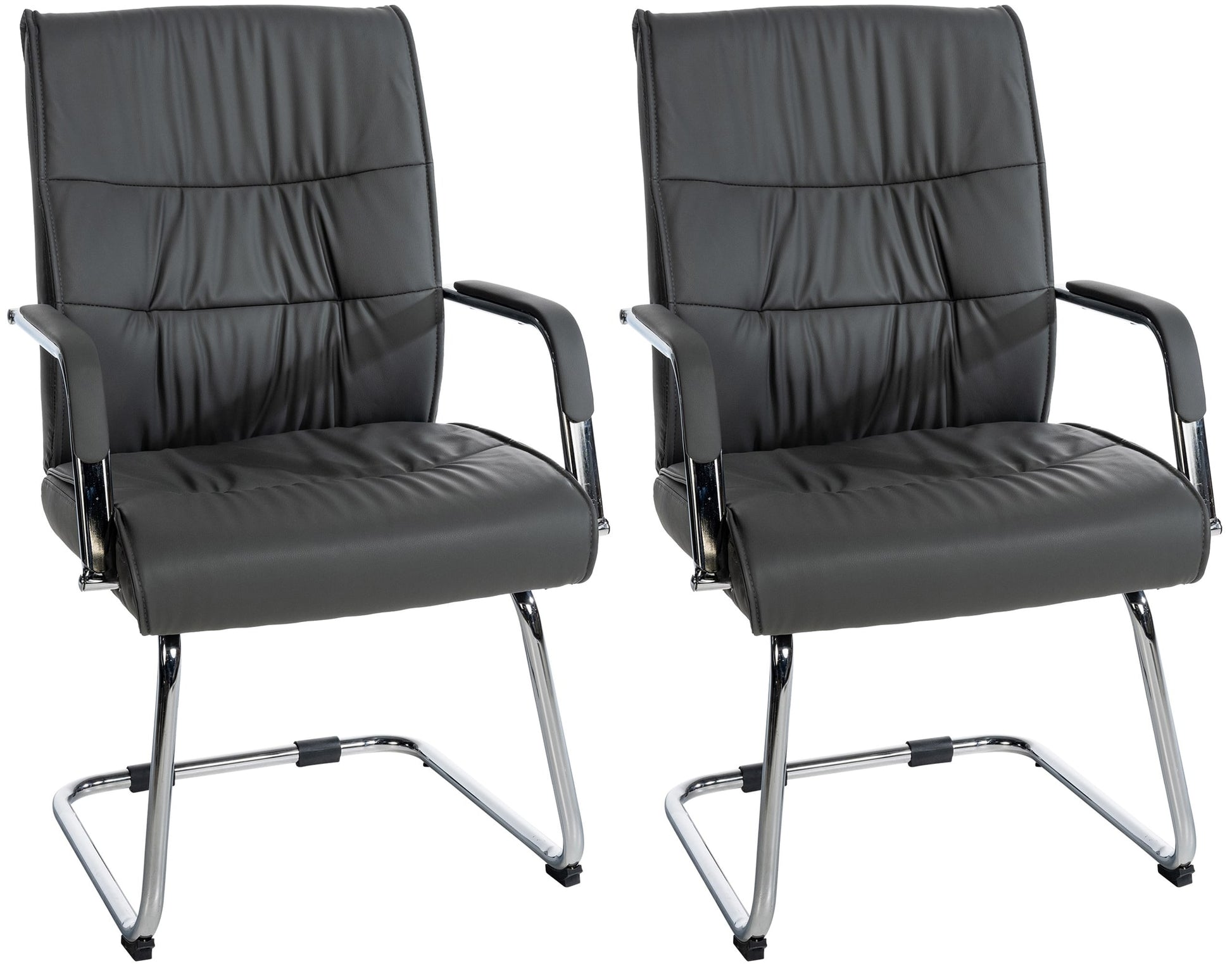 2-delige Set Bezoekersstoelen - Gaststoelen - Ergonomisch Comfort Kleur grijs