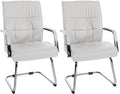 2-delige Set Bezoekersstoelen - Gaststoelen - Ergonomisch Comfort Kleur wit