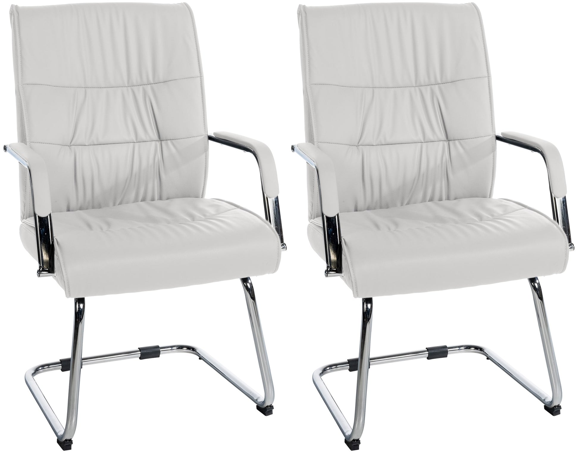2-delige Set Bezoekersstoelen - Gaststoelen - Ergonomisch Comfort Kleur wit
