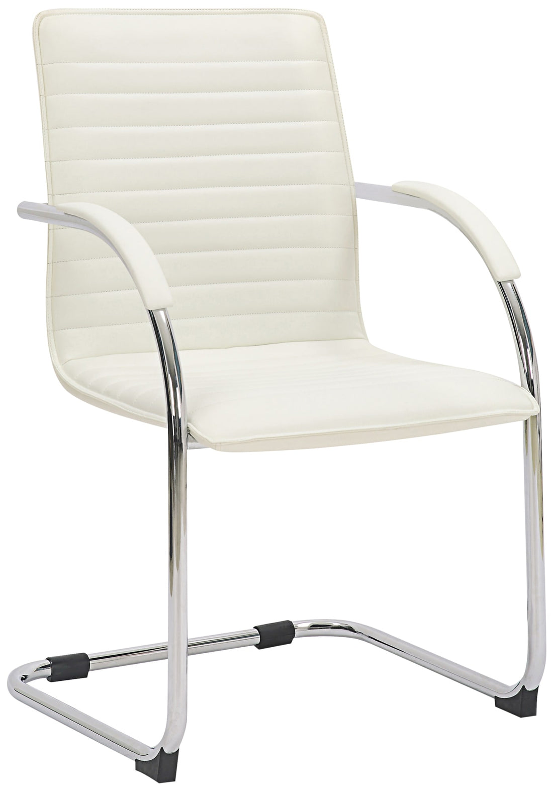 Set van 2 Moderne Eetkamerstoelen - Kunstleder - Comfortabel Gestoffeerd Kleur wit