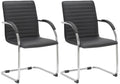 2-delige set Eetkamerstoelen Kunstleer - Eetstoelen - Comfortabele Bekleding Kleur zwart