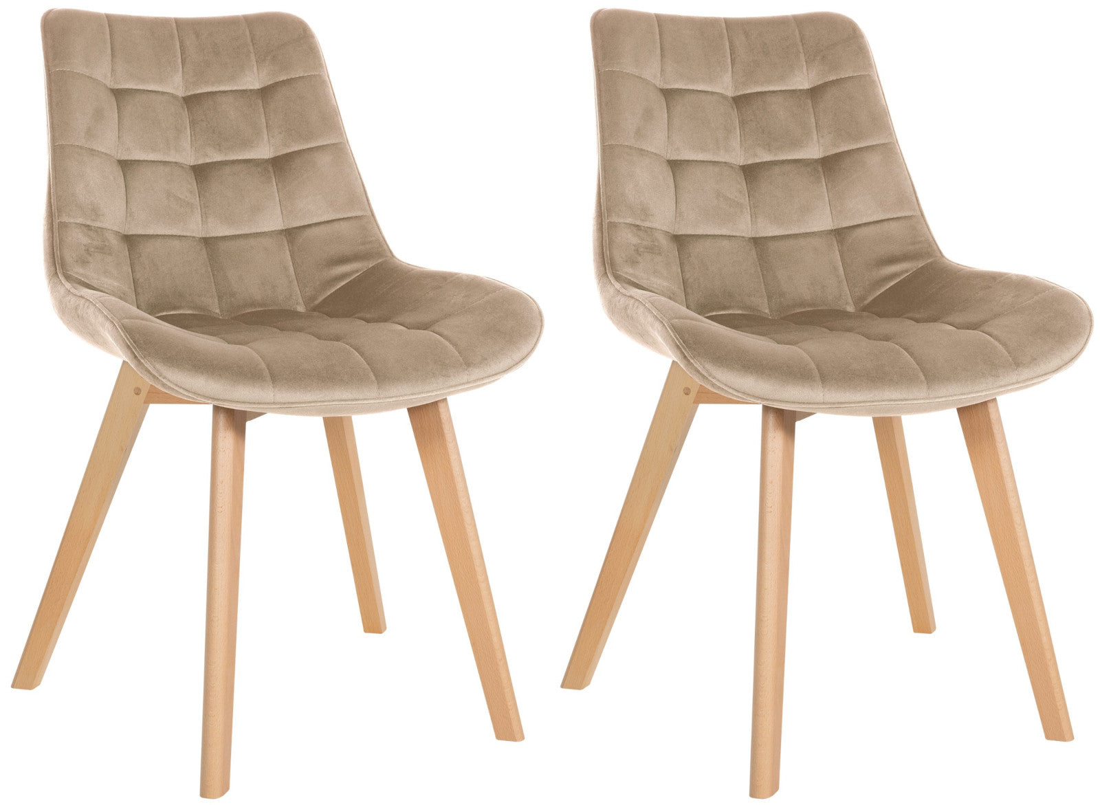 2-delige set Eetkamerstoelen - Keukenstoelen - Fluwelen Bekleding, Onderhoudsvriendelijk Kleur bruin
