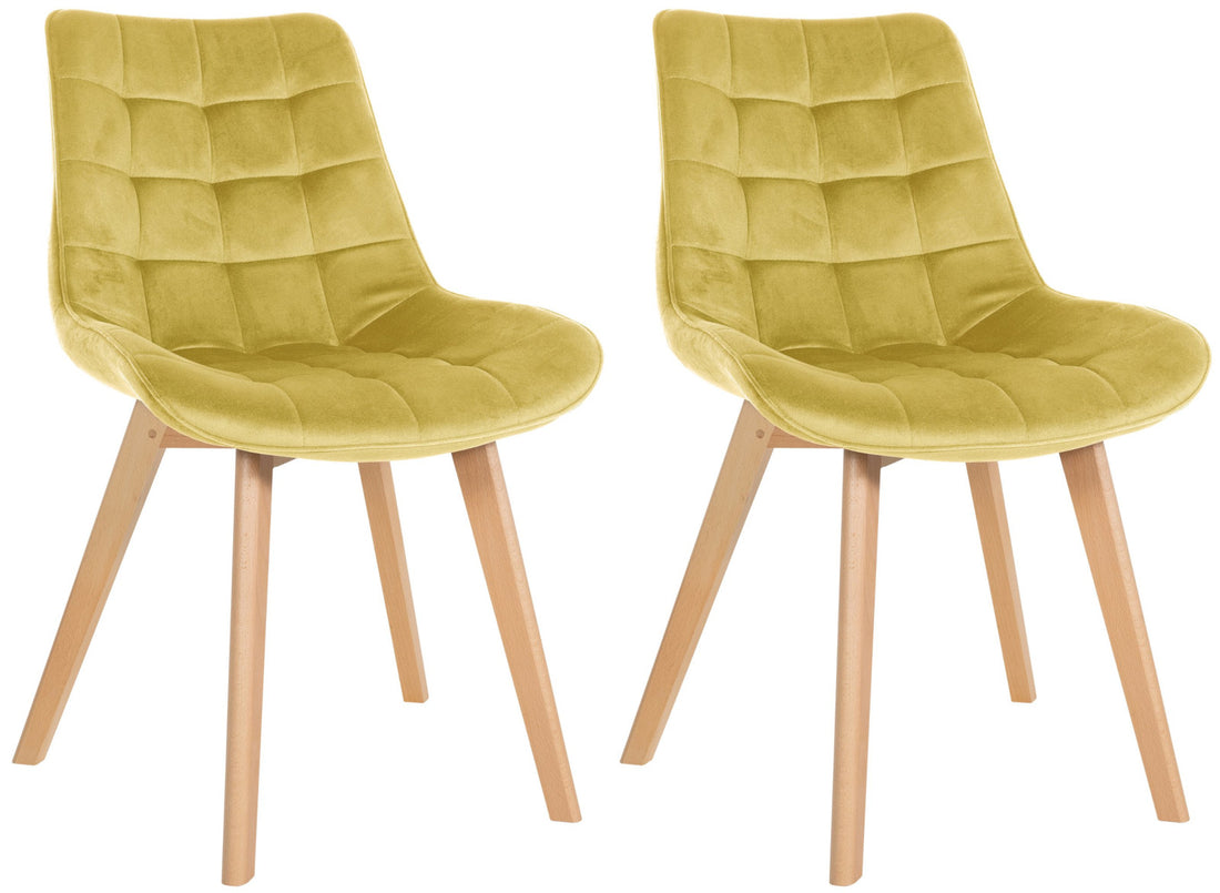 Set van 2 Fluwelen Stoelen - Eetkamerstoelen - Langdurig Zitgemak, Onderhoudsvriendelijk Kleur blauw