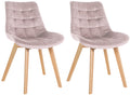 Set van 2 Fluwelen Stoelen - Eetkamerstoelen - Langdurig Zitgemak, Onderhoudsvriendelijk Kleur roze