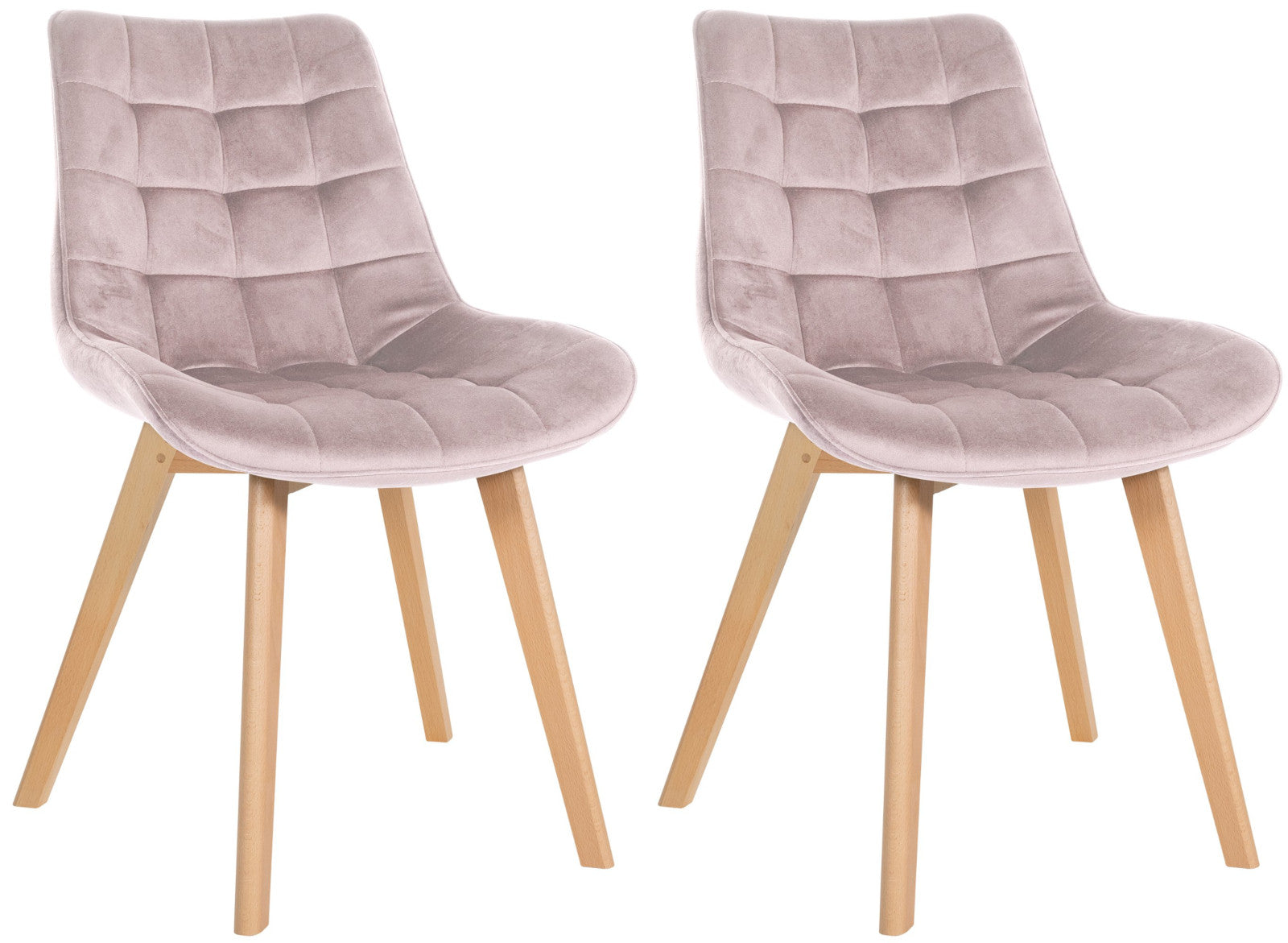 Set van 2 Fluwelen Stoelen - Eetkamerstoelen - Langdurig Zitgemak, Onderhoudsvriendelijk Kleur roze