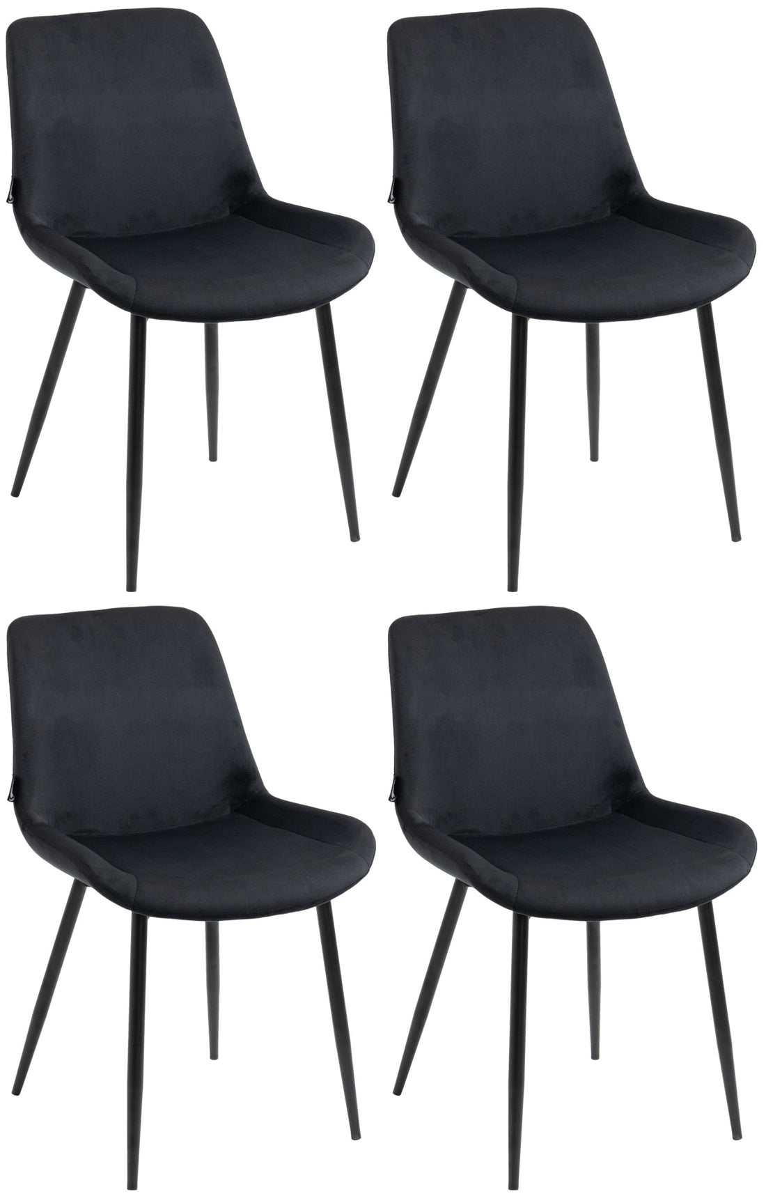 4-delige Velours Eetkamerstoelen - Keukenstoelen - Hoog Zitcomfort Kleur crème