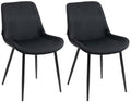 2-delige set Eetkamerstoelen - Fluwelen Kuipstoelen - Hoog Zitcomfort Kleur zwart