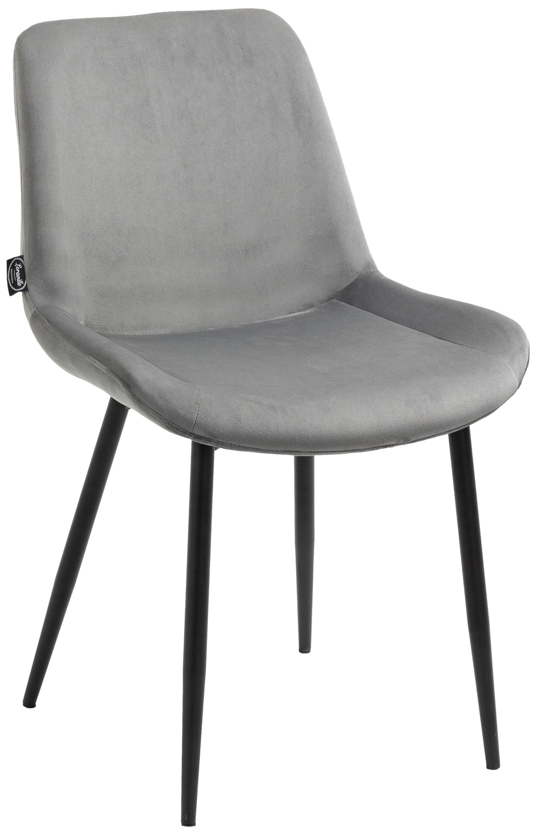 Set van 2 Fluwelen Eetkamerstoelen - Keukenstoelen - Comfort en Stijl Kleur grijs