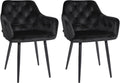 Moderne Eetkamerstoelen Set - Fluwelen Zitting - Onderhoudsvriendelijke Bekleding Kleur zwart