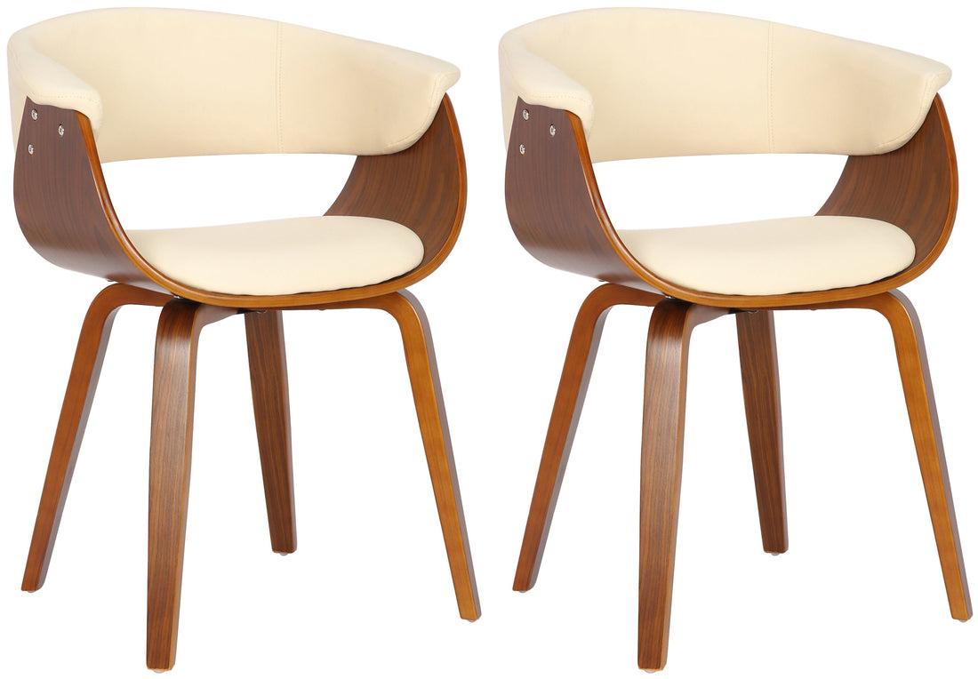 2-delige set Eetkamerstoelen - Keukenstoelen - Hoog zitcomfort Kleur crème