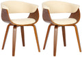 2-delige set Eetkamerstoelen - Keukenstoelen - Hoog zitcomfort Kleur crème