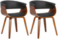 2-delige set Eetkamerstoelen - Keukenstoelen - Hoog zitcomfort Kleur zwart