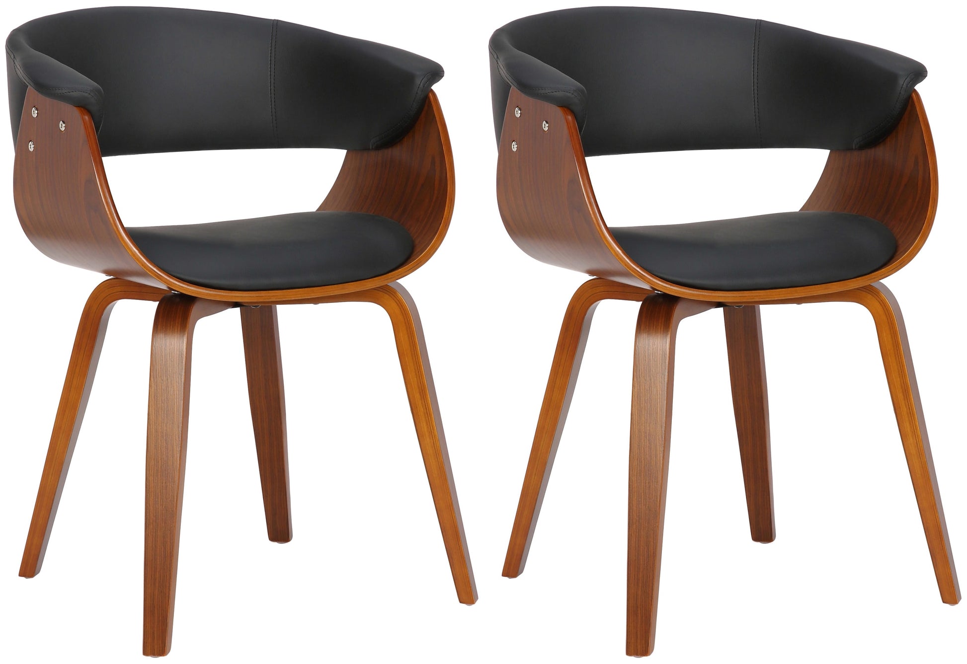 2-delige set Eetkamerstoelen - Keukenstoelen - Hoog zitcomfort Kleur zwart
