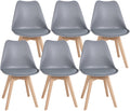 6-delige Set Eetkamerstoelen - Comfortstoelen - Ergonomisch Zitgemak, Hoogwaardig Hout Kleur grijs