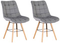 Set van 2 Eetkamerstoelen - Keukenstoelen - Fluwelen Bekleding voor Optimaal Comfort Kleur grijs