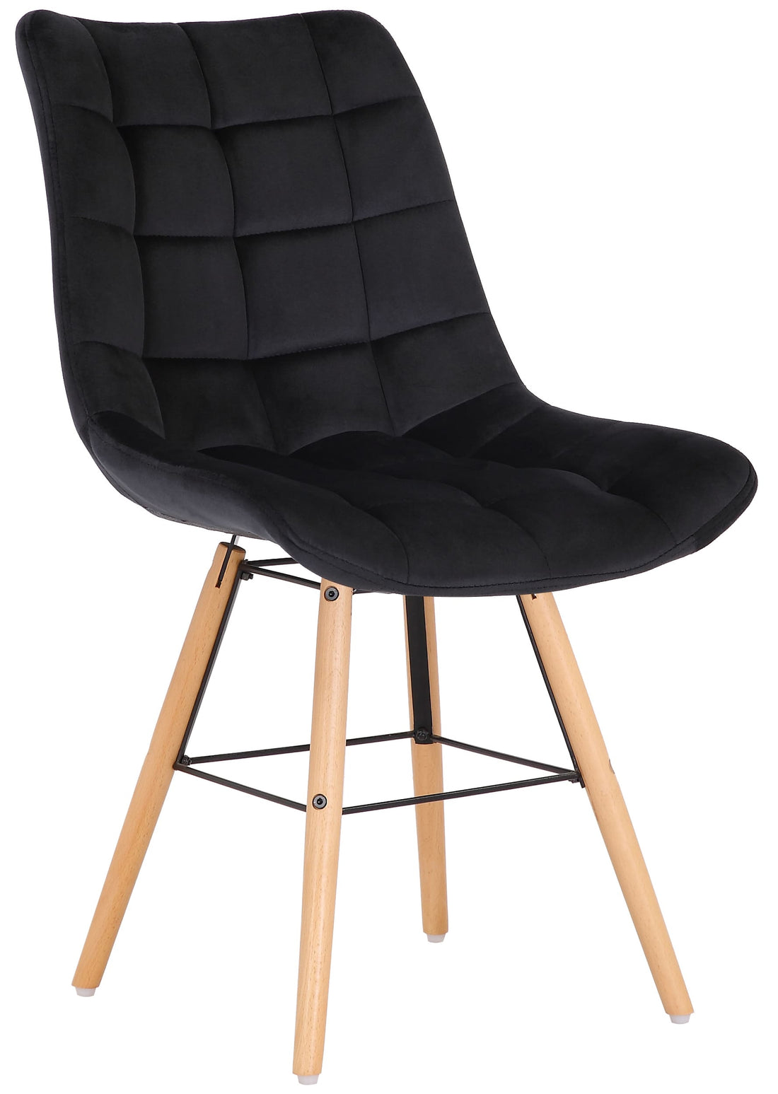 2-delige set Fluwelen Eetkamerstoelen - Keukenstoelen - Optimaal Comfort Kleur zwart