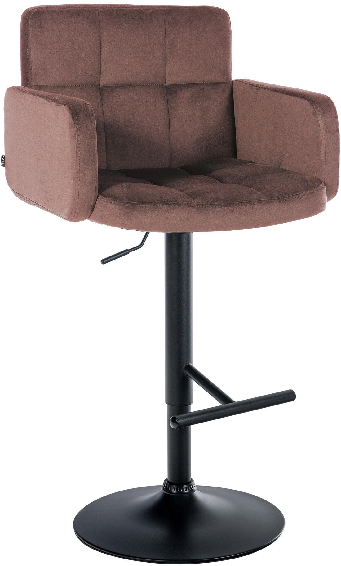 Barkruk Fluweel - Design Kruk - Comfortabele Zitting met Arm- en Rugleuning Kleur bruin