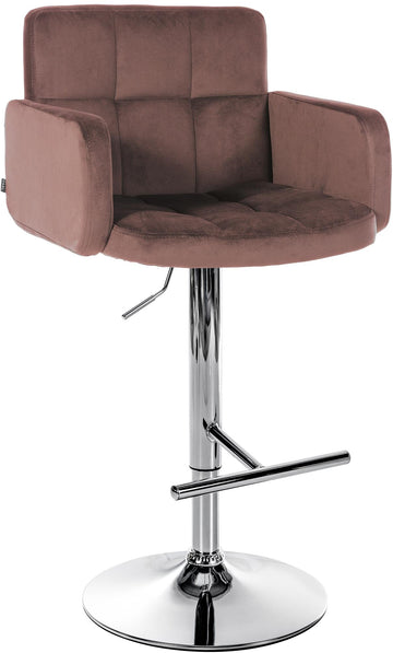Design Barkruk, Fluwelen Zitting, 360° Draaibaar voor Ultiem Comfort Kleur bruin