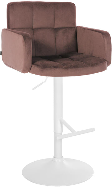Draaibare Barkruk - Fluwelen Zitje - Verstelbare Hoogte, Comfort & Elegant Design Kleur bruin
