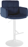 Fluwelen Barkruk - Velvet Design - Verstelbare Zithoogte en 360° Rotatie Kleur blauw