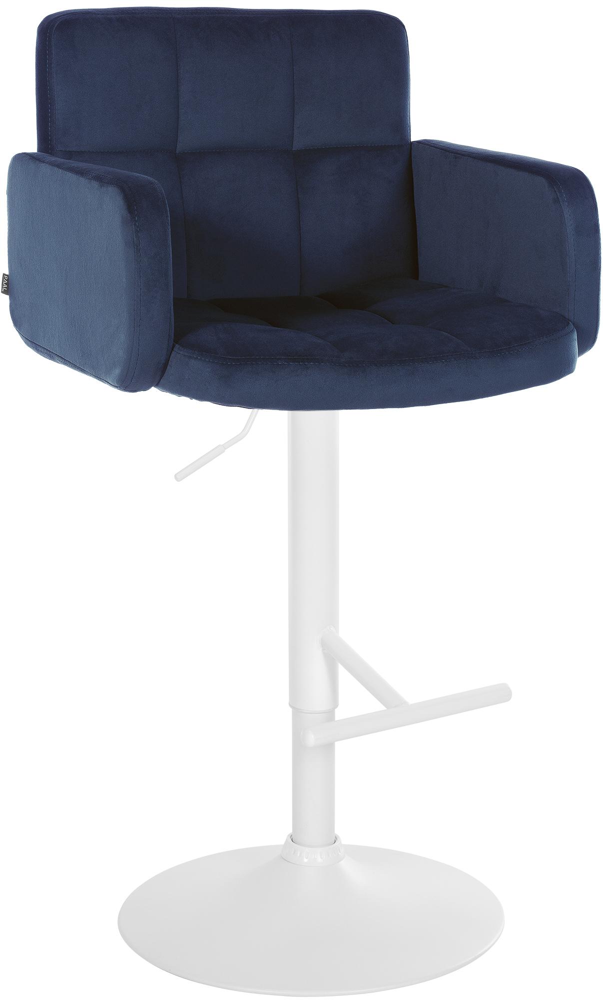 Fluwelen Barkruk - Velvet Design - Verstelbare Zithoogte en 360° Rotatie Kleur blauw
