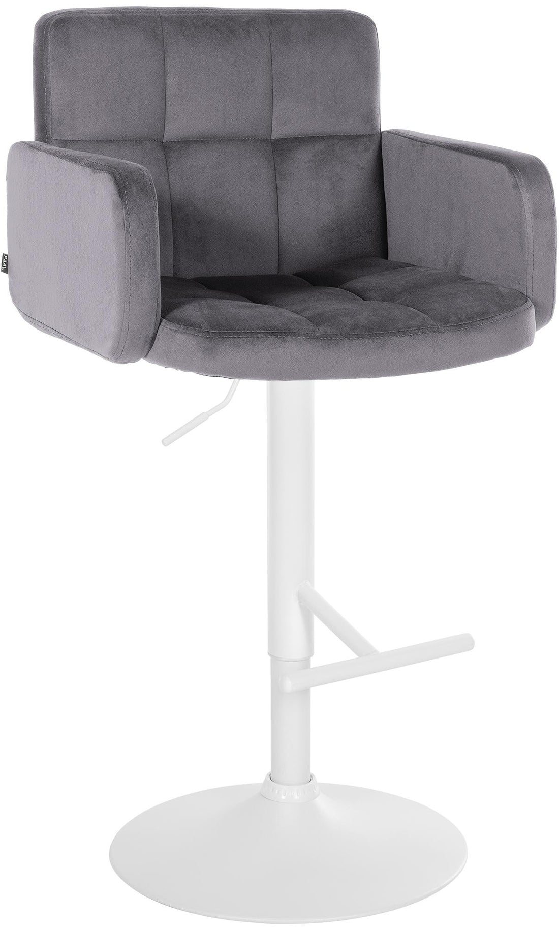 Fluwelen design barkruk - Stijlvolle kruk - Ergonomisch comfort, 360 graden draaibaar Kleur donkergrijs